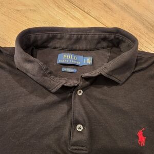 Ralph Lauren Charcoal Polo with Red Embroidery